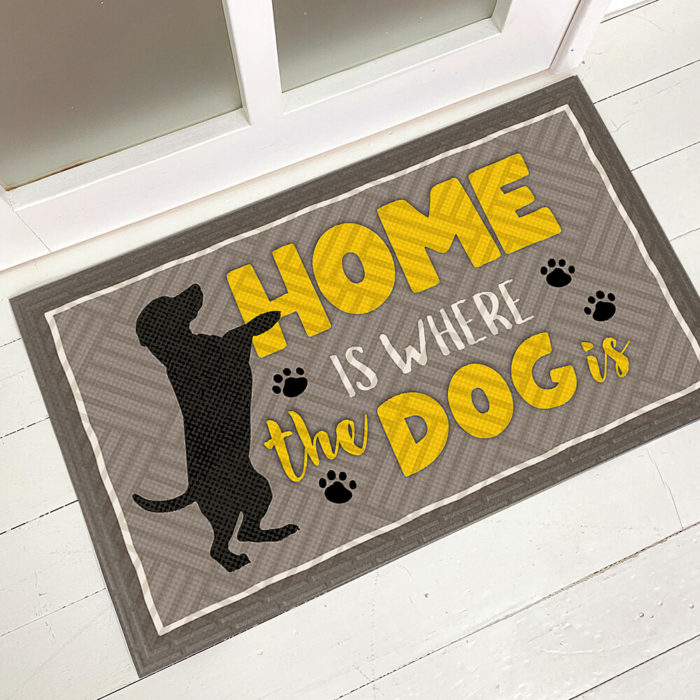 КИЛИМОК під двері З ПРИНТОМ HOME IS WHERE THE DOG IS. www.made-art.com.ua